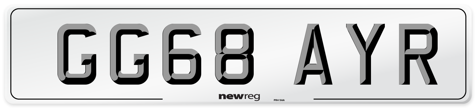 GG68 AYR Number Plate from New Reg